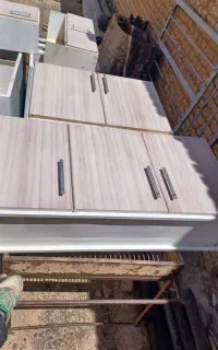 کابینت کامل فلز ۹متر با رویه سنگ