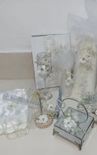 ست بله برون وآینه شمعدان