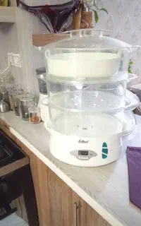 بخارپز مارک فلر نو نو استفاده نشده سه طبقه