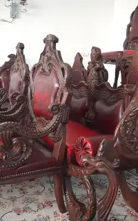 مبل و نهار خوری چوب گردو کار دست