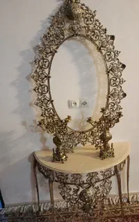 آینه و شمعدان برنز اصل