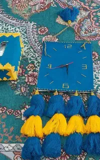 فروش ساعت دیواری و جا دستمال کاغذی با کاموا