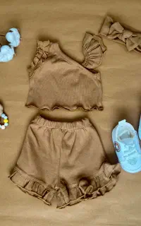 تاپ شورتک دخترانه چین دار