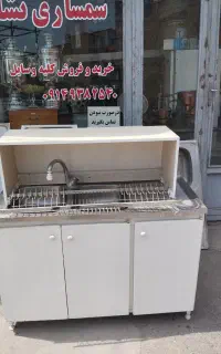 کابینت تمیزو ظرفشویی با سینک و شیر و آبچکان