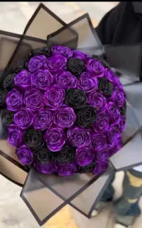 گل روبان بنفش مشکی