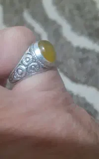 انگشتر  نقره عقیق زرد