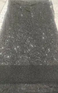 سه متر پارچه ی مجلسی دانتل کریستالی فرانسوی