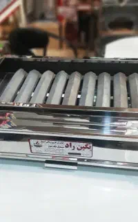 کباب پز گازی ذغالی استیل 60 سانتی نگین راد