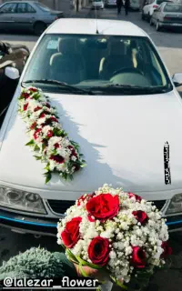 تزئین ماشین عروس گل آرایی