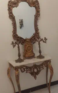 آینه شمعدان همراه ساعت