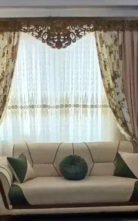 پرده سلطتنی با کتیبه‌/والانِ ساتن،مخمل