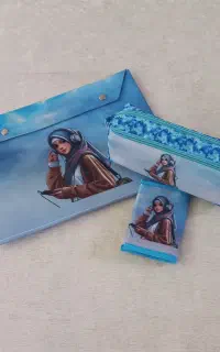 ست جامدادی وپوشه برگه A4 و جادستمال کاغذی