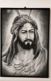 تابلوی سیاه قلم و تابلوی آیت الکرسی پوست