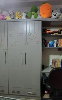 کمد ام دی اف رنگ طوسی درب سی ان سی شده