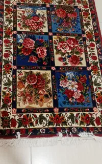 فرش دستباف ذرع و نیم بختیاری (نقشه خشتی الوان)