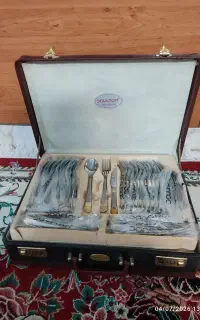 سرویس قاشق و چنگال چمدونی 12نفره ،سه طبقه،نو