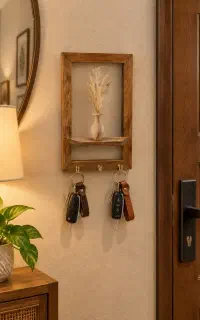 جاکلیدی گلدانی چوبی