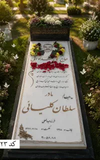 سنگ قبر و سنگ مزار مقاوم با طراحی خاص - کد A29