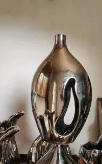 گلدان دکوری رنگ سیلور