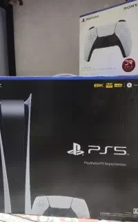 جعبه خالی کنسول و دسته ps5 و کابل های اصل کنسول