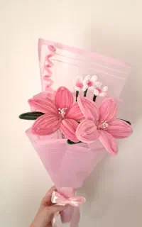 دسته گل جاودان/ ماندگار دخترونه صورتی