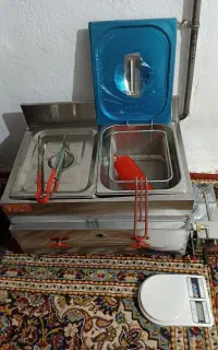سرخکن رومیزی دو لگنه و متعلقات