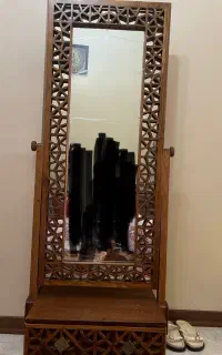 آینه چوبی تک کشو طرح فیروزه