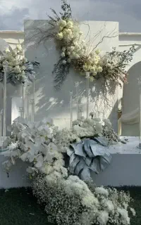گل آرایی نامزدی تالار بله برون ماشین عروس دسته گل
