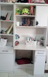 میز کامپیوتر و کتابخانه