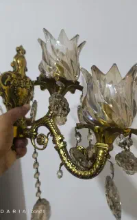 دو عدد لوستر دیواری برنزی