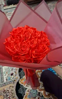 دسته گل روبانی