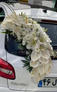 گل ارایی سفره عقد ماشین عروس دسته گل
