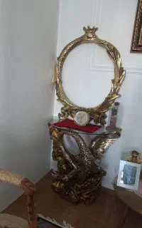 آینه و میز آینه طرح اردک در حد نو