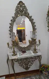 آینه شمعدان وساعت برنج