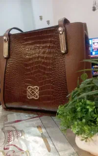 کیف چرم طبیعی قهوه ای بزرگ