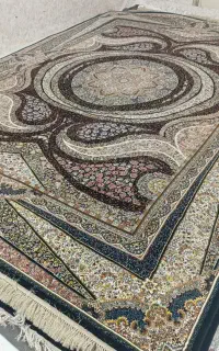 دو تخته فرش 12متری طرح کهکشانی طاووس 1000شانه