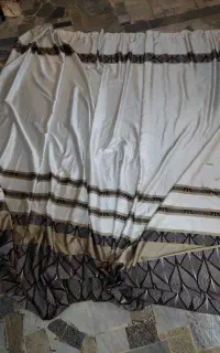 پرده 2.5 در 2.5 نوار دوزی شده آماده