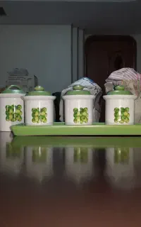 ست بانکه های سرامیکی طرح سیب + نمکدان