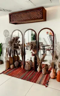 آینه دیواری قوسی چوب روس 70×180