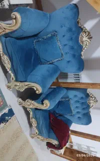 مبل راحتی استیل همراه میز وسط و دو عدد کناری