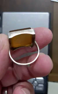 انگشتر عقیق یمنی سوسنی و پرتقالی