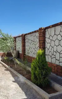 سیمان کاری طرح سنگ و چوب