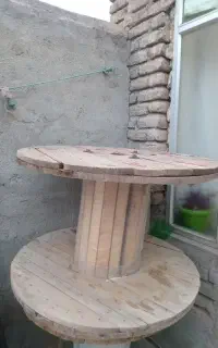 دو عدد قرقره چوبی