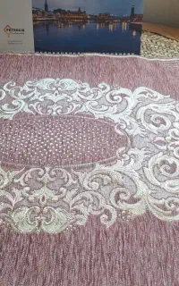 سرویس 8 تکه رومیزی مبلمانی رز گلد مخملی درجه1