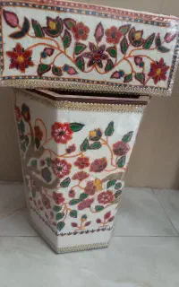 جا دستمالی سطل و گلدان پته