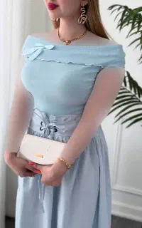 کراپ یقه قایقی با قیمت استثنایی