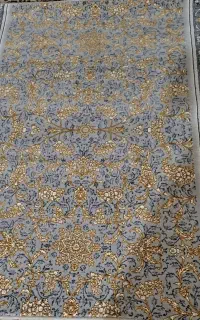 فرش کناره طوسی طلایی
