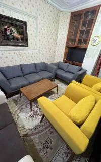 مبل مینیمال با چوب راش همراه جلو مبلی