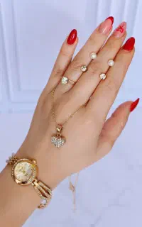 ست ساعت انگشتر گوشواره گردنی 6 تکه Elina
