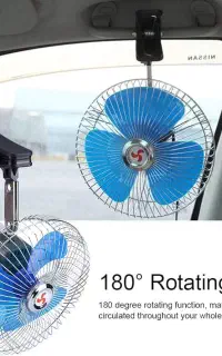 پنکه فندکی خودرو فلزی چرخشی 8اینچ